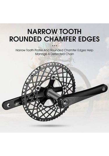 Ebitda West Biking Katlanır Bisiklet Alüminyum Alaşımlı Su Geçirmez Krank Takımı, Renk: 53t Siyah Siyah