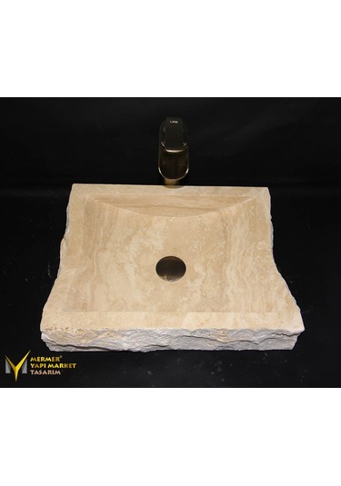 Traverten Şekilsiz Kare Lavabo