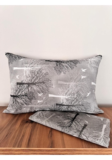 Üntaş Tek Lastiksiz Çarşaf Ve 1 Adet Yastik Kilifi Griağaç