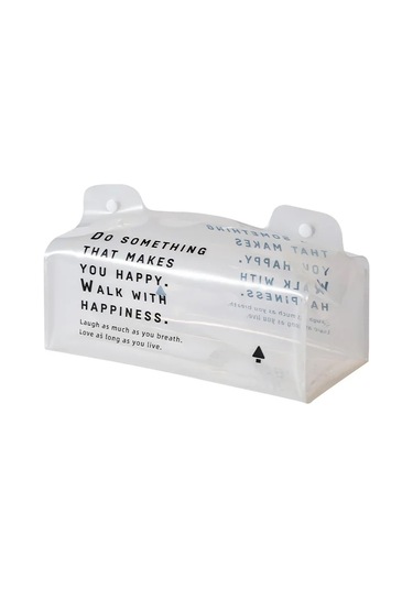 Beyaz-şeffaf Pvc Doku Kutusu Katlanabilirpeçete Tutucu Basit Çentik Tasarımı Su Geçirmez Çok Fonksiyonlu Saklama Kutusu Doku Kutusu Ev Dekor