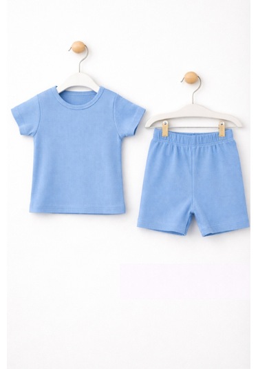 For My Baby Basic Bebek Şortlu Takım Mavi