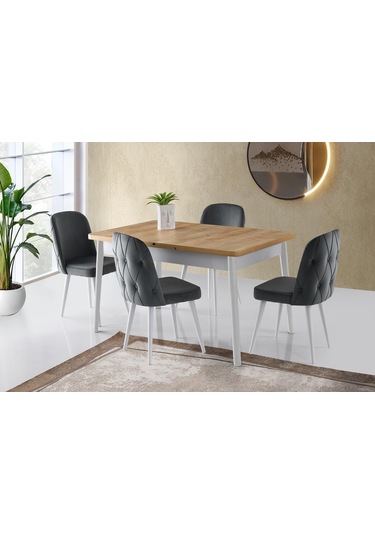 Lotus Mdf Salon Mutfak Masa Sandalye Takımı 90x140