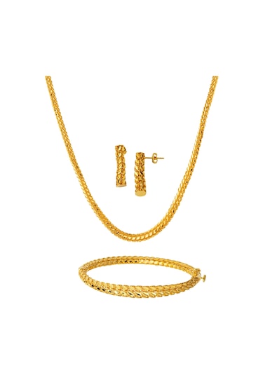 Bilezikci Kelepçe Bilezikli 22 Ayar Altın Set