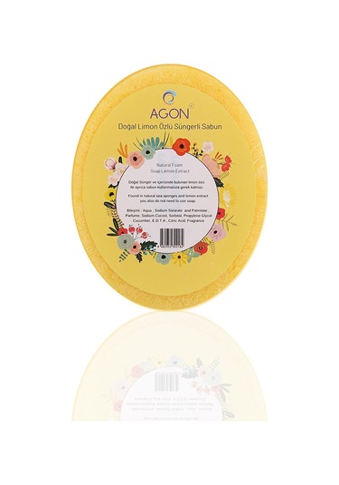 Agon Doğal El Yapımı Limon Özlü Sabunlu Vücut Duş Süngeri 125 G