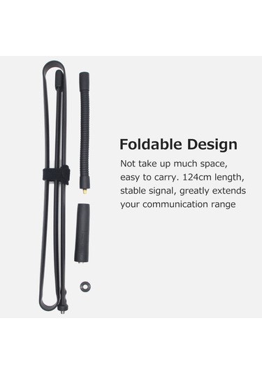 Geeksen Kask Telsizi At-124 Telsiz Anteni 124cm Katlanır Anten Sma-erkek Arayüzü Yüksek Kazanç Geniş Uygulama Aralığı