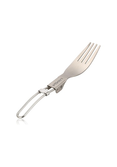 Lixada Titanyum Katlanır Çatal Ultralight Açık Taşınabilir Akşam Yemeği Meyve Çatalı Sofra Takımı Sofra Kamp Sırt Çantası İçin Çok Renkli