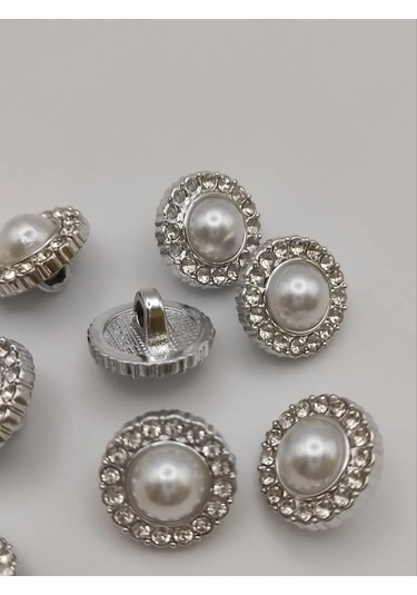 Modiste İnci Düğmeler, 10 Adet, Çapı 15 Mm 308540898