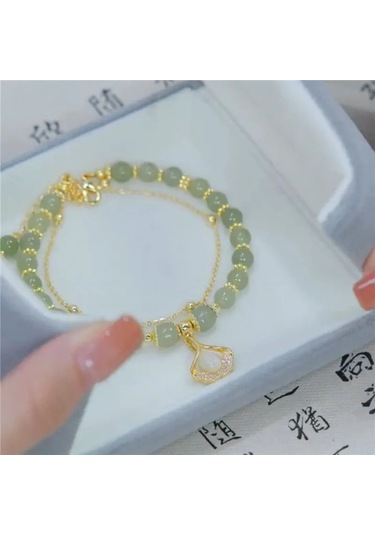 Samdoo Kadınlar İçin Sağlıklı Kullanimlı, Pratik Ve Kompakt Tasarım Çift Zincirli Bilezik - Sevgili Veya Anne Hediyesi Gold