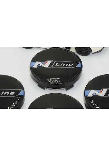 Hyundai N Line Logo Siyah Jant Göbeği Kapak Seti 60mm