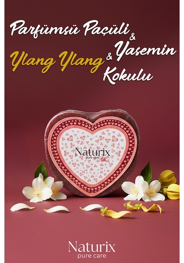 Kalp Şekilli Süngerli Sabun 130 Gr Peeling Etkili Sabun Çiçek