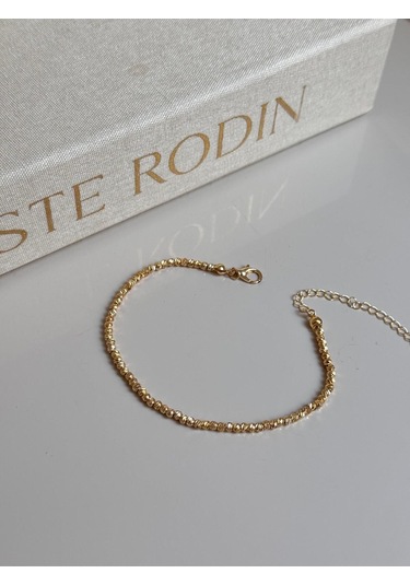 Altın Kaplama Dorika Boncuklu Kadın Halhal Ayarlanabilir Şık Yazlık Aksesuar Altın