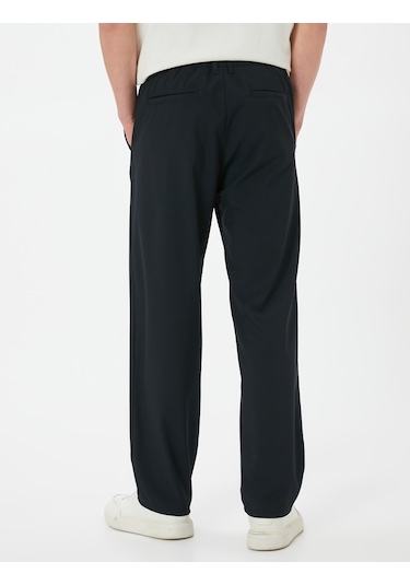 Koton Kumaş Pantolon Düğmeli Cep Detaylı Lacivert 4spm40001hw Lacivert