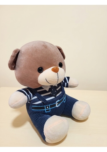 Peluş Tulumlu Ayıcık 45 Cm Lacivert