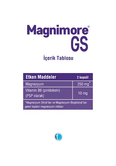 Magnimore GS Magnezyum 60 Bitkisel Kapsül Bisglisinat Sitrat