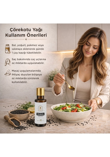 Çörekotu Yağı 100 Ml %100 Saf, Doğal Ve Soğuk Sıkım