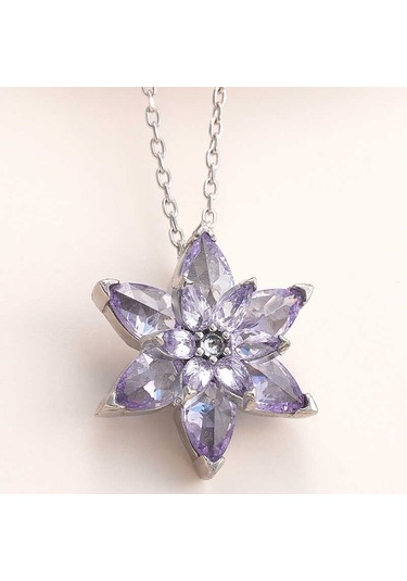 Artsmagazinmücevher Gümüş Lila Lotus Çiçeği Kadın Kolye