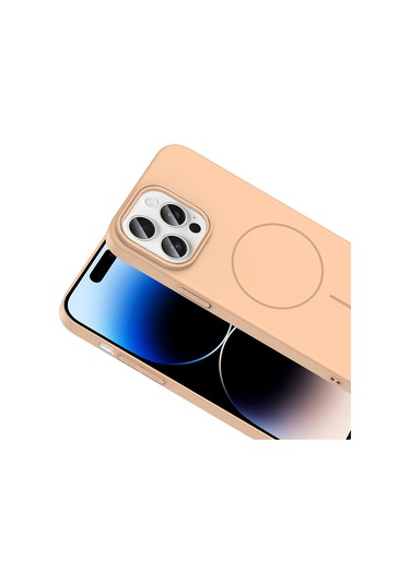 Ardemix İphone Uyumlu 14 Pro Max Kılıf Magsafe Şarj Özellikli Ruby Silikon Kapak - Mürdüm Şeffaf