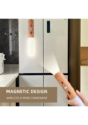 Youtek 3'ü 1 Arada Akıllı Led Sensör Işığı: Şarjlı Duvar Işığı, El Feneri Ve Masa Işığı - 2.5w Sıcak Beyaz Işık, 2 Adet Paket 800mah Pil Sarı