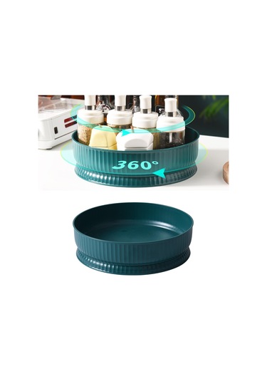 Homyl Baharat Depolama Rafı Dönen Organizatör Tezgah Yeşil Yeşil