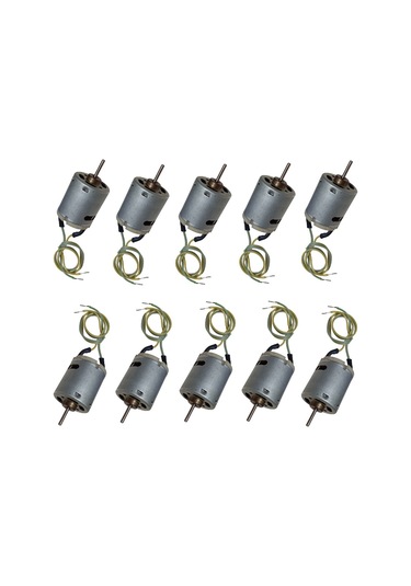 10 Adet 30cm Kablo Lehimli 12v Dc Motor Hobi Oyuncak Elektrik Deney Motoru