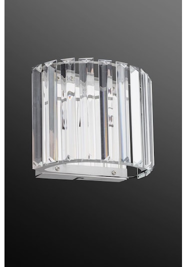 İstanbul Avize Elmas Gümüş Oval Kenarlı Kristal Taşlı Aplik Gümüş