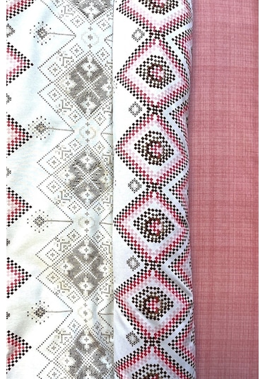 Tek Kişilik Ranforce Nevresim Takımı Lastikli Çarşaflı Bohemıan Pudra