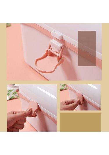 Sones Çok İşlevli Toz Geçirmez Mücevher Kozmetik Plastik Kutu Ev Taşınabilir İlaç Kutusu Kılıfı, Boyut:u 27.5x19x18cm Beyaz