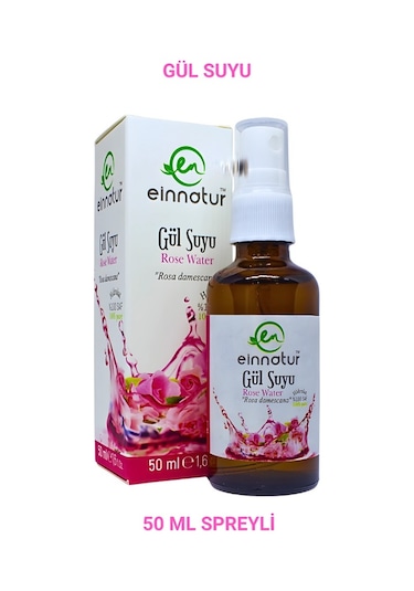 Einnatur Doğal Yağlı Gül Suyu Spreyli %100 Saf 50 ML