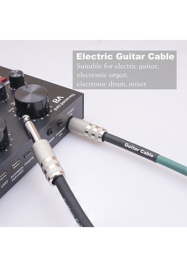 Sones 3045gr Mono 6.35mm Fiş Erkek - Erkek Elektrik Gitar Ses Kablosu, Uzunluk: 5m