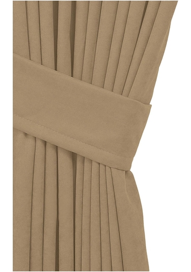 Cheap's Home Petek Dokulu Kadife Dokuma Sık 1 X 3 Pileli Fon Perde Bej