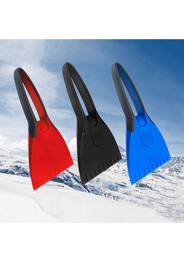 Sones Mini Araba Kar Küreği Çok Fonksiyonlu Silikon Kaymaz Sap Buz Çözme Aracı Mavi