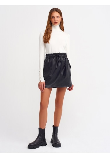 Dilvin Balıkçı Yaka Kolu Droplu Kazak-Ekru - 555888968 Ekru