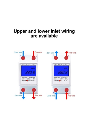 Butuglobal Ddm15sd 20 A Tek Fazlı, Çok Fonksiyonlu, Arkadan Aydınlatmalı Lcd Ekranlı Ray Sayacı 20 80 Bir
