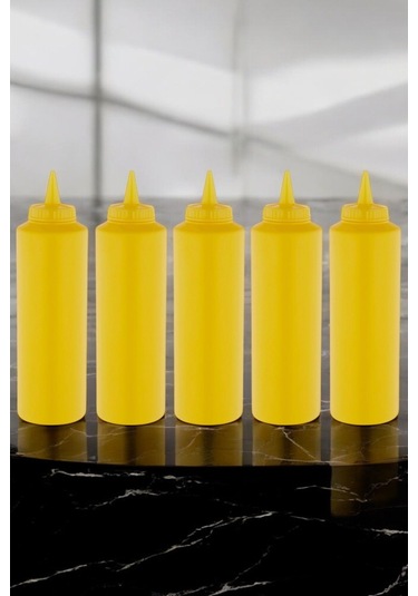 500 Ml. Fişek Sosluk Ketçap Mayonez Hardal 5 Adet Sarı