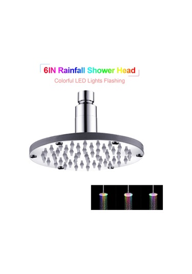 Lemestar 6 İnç Dairesel Led Yağmur Duşu - Su Akımı İle Çalışır, Rgb Renk Değişimi Ve Sıcaklık Tespiti Özellikli Diğer