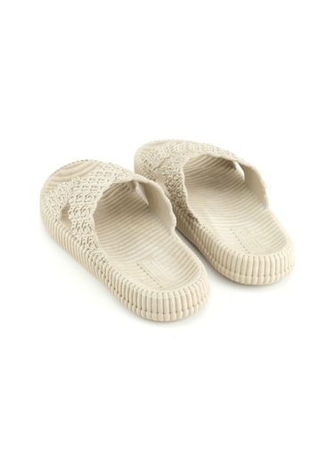 Gezer Kadın Yazlık Ev Banyo Islak Zemine Uygun Terlik Bej