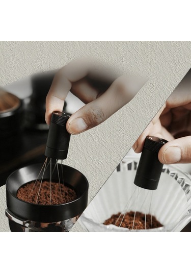 Lemestar Kahve Wdt Aleti 8 İğne 0.4mm Sürekli Ayarlanabilir 304 Çelik Manyetik Tutucu Ergonomik Kollu 6 Adet Yedek İğne İçerir Siyah