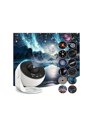 Honeybeeshop Beyaz Dynamic Globe 13 Parça Film Galaksi Projektörü Akıllı Işık 360 Dönebilir Planetaryum Led Lambası 4k Hd Ev Sineması Yatak Odası Dekorasyonu