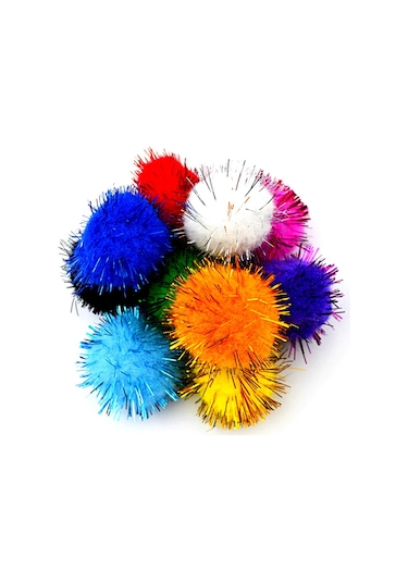 Bubu 10-20-30 Mm Karışık Simli Ponpon 80 Li Bubu-hs0026