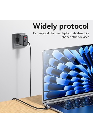 Yesido Ca185 240w Tip-c Tip-c Alüminyum Alaşımlı Veri Kablosu, Uzunluğu: 1.2m Siyah