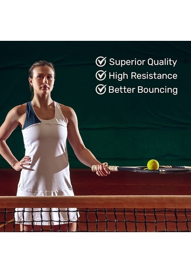 Anjiexun 12'li Paket Tenis Topları Saklama Çantasıyla - Tenis Ve Kriket İçin Yeşil