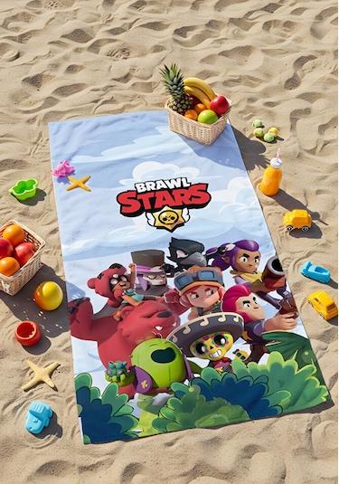 Brawl Stars Plaj Havlusu Kahramanlar Arenada Mavi