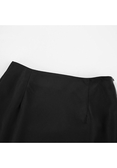 Saten Siyah Trompet Etek Ince Yüksek Bel Etekler Moda Kadın 2023 Yaz Katı Ofis Bayan Uzun Etek Kadın Zarif 27694 Açık Pembe