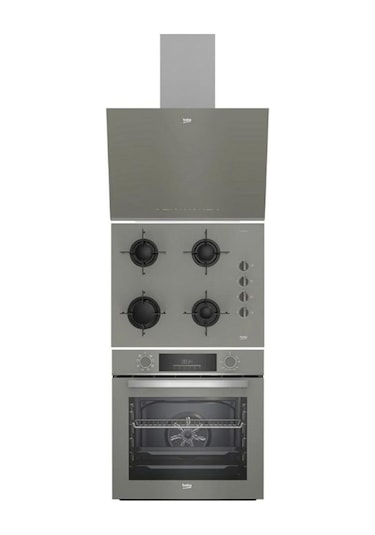 Beko BFC 430 G - BOCD T 6510 EG - BDE 6062 G Gri Cam Ankastre Set