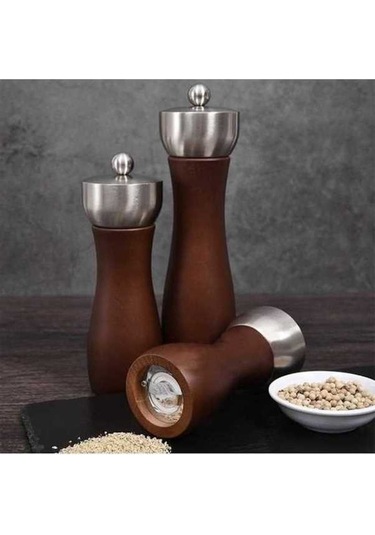 Didadodo Ahşap Saplı 8 İnç Paslanmaz Çelik Karabiber Değirmeni Ahşap