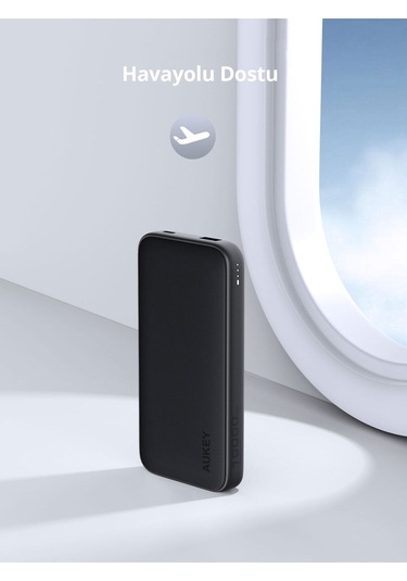 Aukey PB-Y46-GY 15 W 10000 mAh Hızlı Şarj Powerbank Siyah