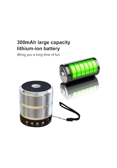 Samdoo Mavi/siyah/kırmızı/altın/gümüş Metal Hoparlör, Kablosuz Bluetooth 4.0, Tf Kartı/usb Destekli, 3w Güçlü Ses, 300mah Pil