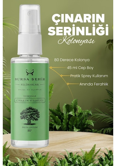 Uluçınar Çınarın Serinliği Kolonyası 45 Ml Kolonya Sprey