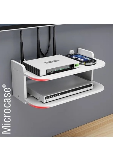 Duvara Monte 3 Raflı Modem Uydu Telefon Kumanda Vb Eşya Düzenleyici Raf Al5348 Beyaz