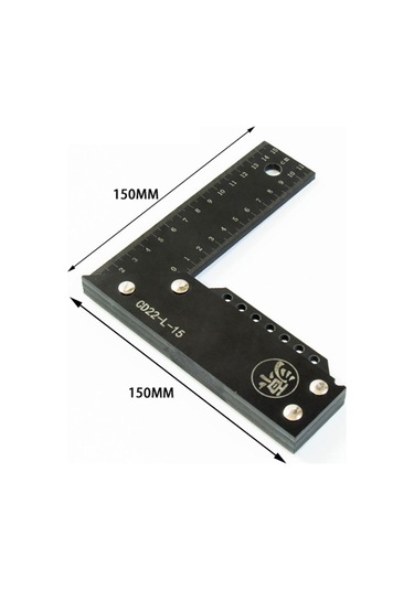 Suntek Dik Açı Cetvel Yüksek Hassasiyetli Profesyonel Siyah-150mm